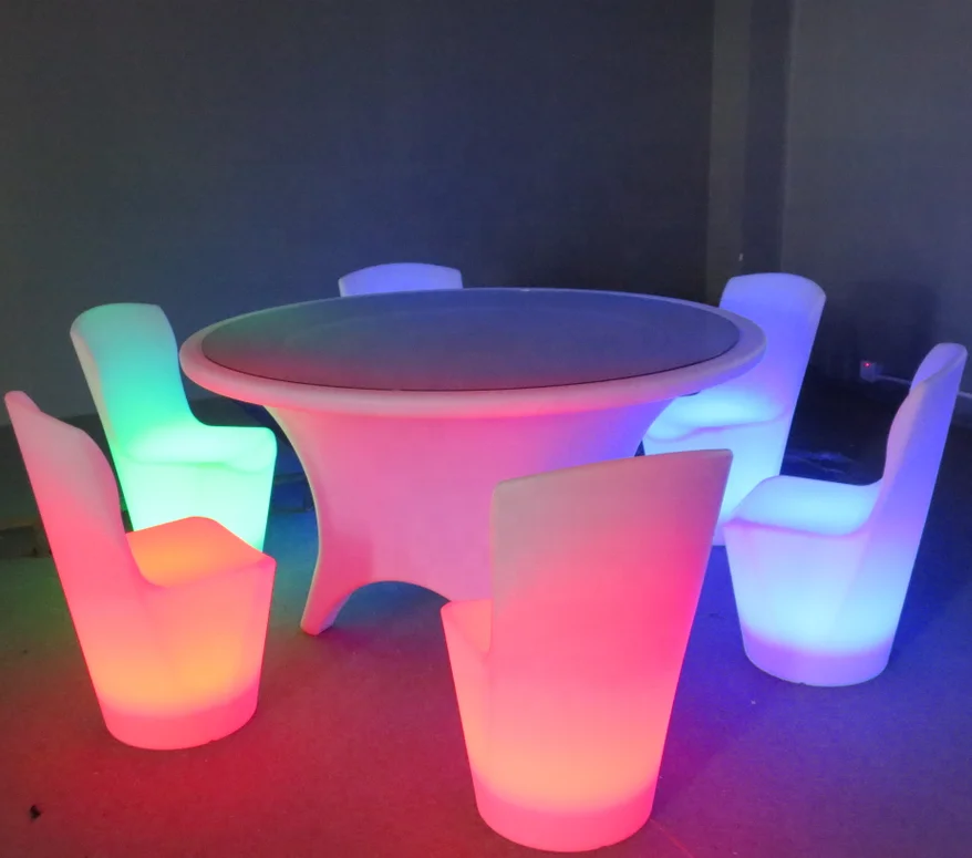 Барная мебель круглый стол для ресторана светодиодные столы