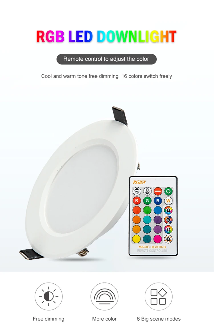 Fxpot Smart Led Downlight Indoor Recessed Mounted Down Light Remote
