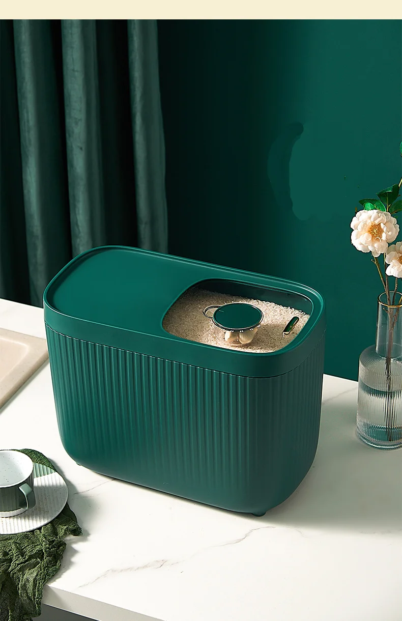 Plastic rice bucket sealed transparent pet storage barrels push-pull insect-proof moisture-proof rice storage box