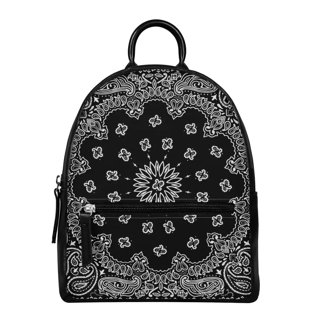 Shop Our Backpack with Custom Logo - Blue Bandana Print display picture 1