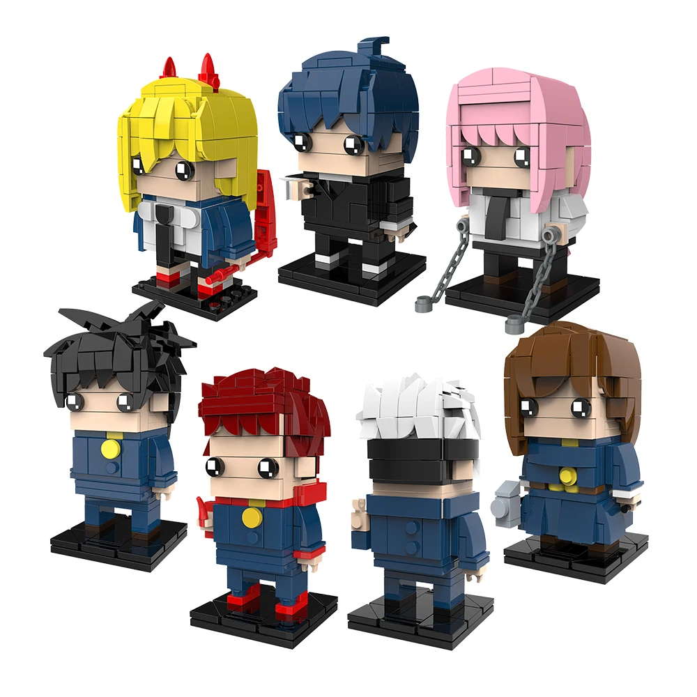 Anime Japonês Jujutsu Kaisen Mini Bricks Brinquedos para Crianças Makima Aki Power Megumi Nobara Gojo Yuji Personagens Conjuntos de Blocos de Construção