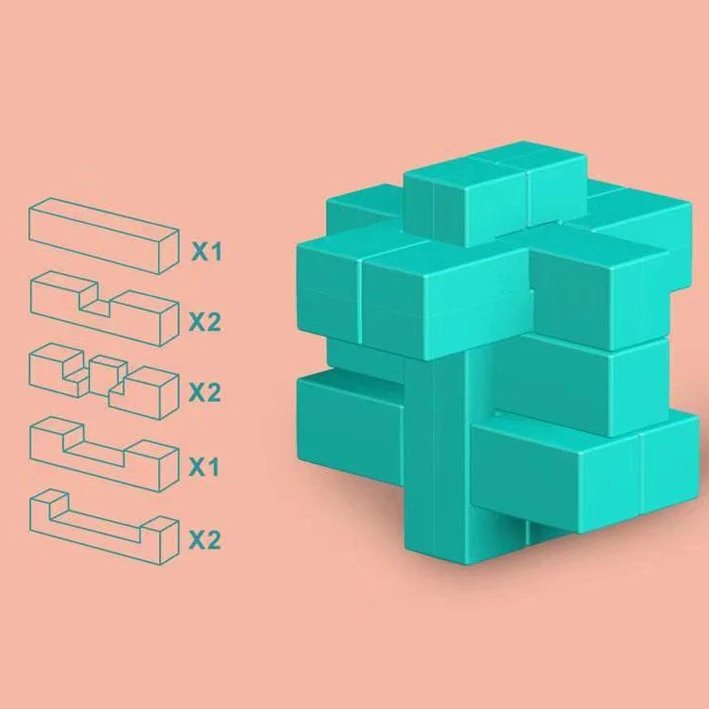 Brain Teaser 29 Cards DIY Assemble Plastic Luban Lock Puzzle Toys