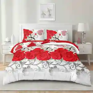 Lilianna Reversible Comforter Set 4-Piece - Two Tone Design King Size Bedding