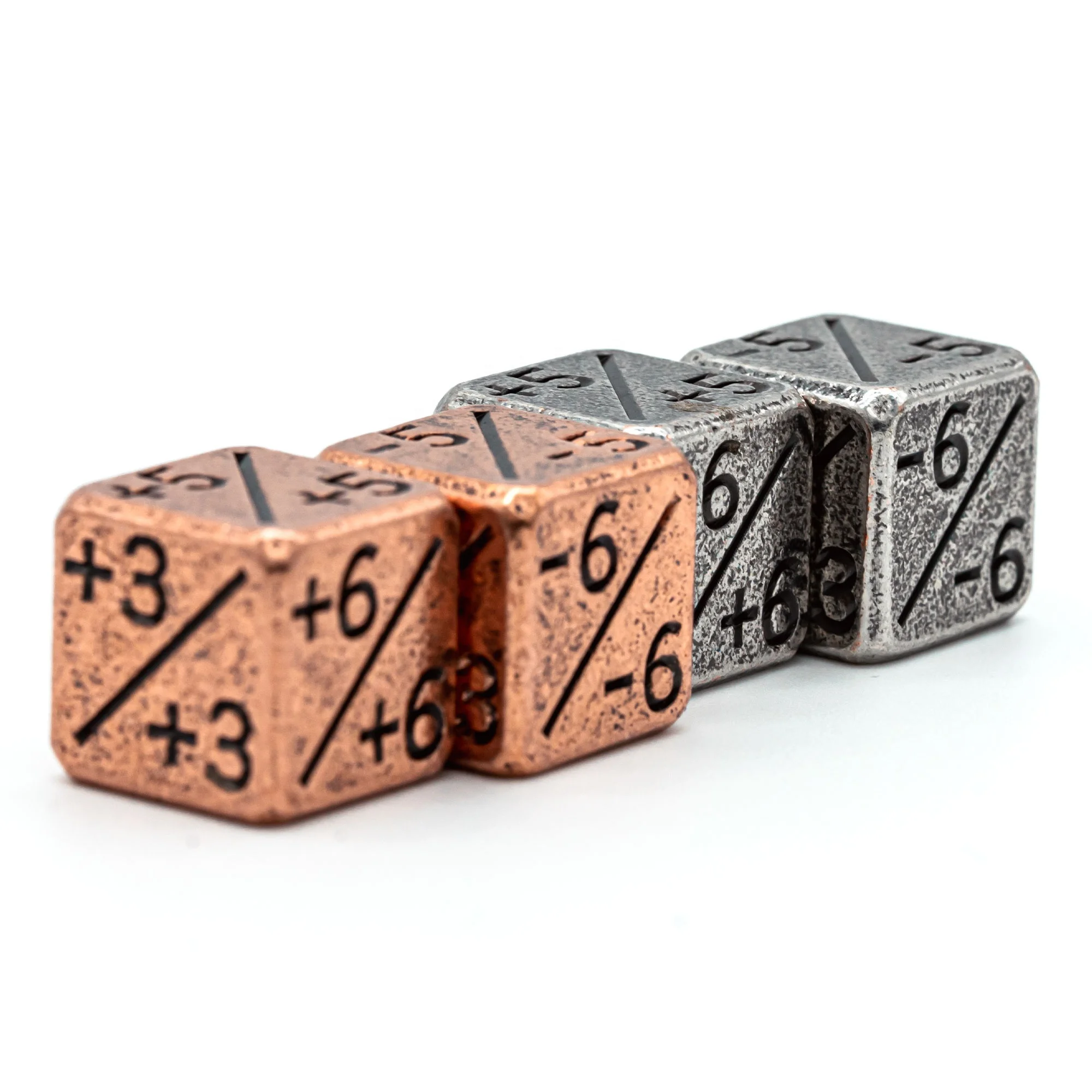 Udixi Polyhedral Custom logo Rpg Dungeons and Dragons Metal Plus and Minus Counter Dice