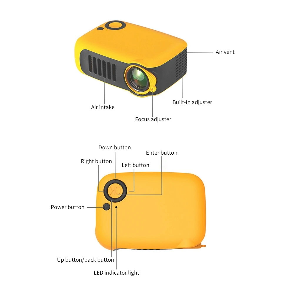320x240 48 ANSI Lumens Pocket Portable Home Theater LED Projector with Remote Controller