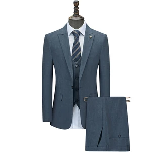 Men's Suits & blazer Wedding Groom Two-piece Lapel Slim Vertical Stripe Formal Casual Business Tuxedo Suits Men's