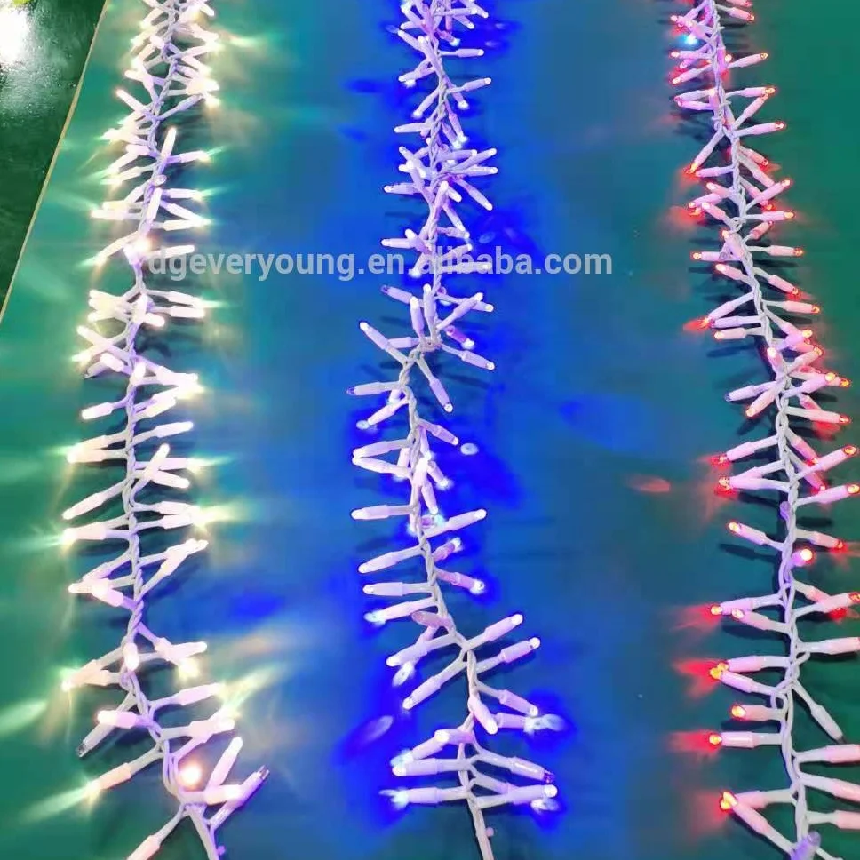 Rubber Cable RGYB LEDs Cluster String Fairy Lights Holiday Christmas  Wedding Party Decorative Lights Decoration Lighting