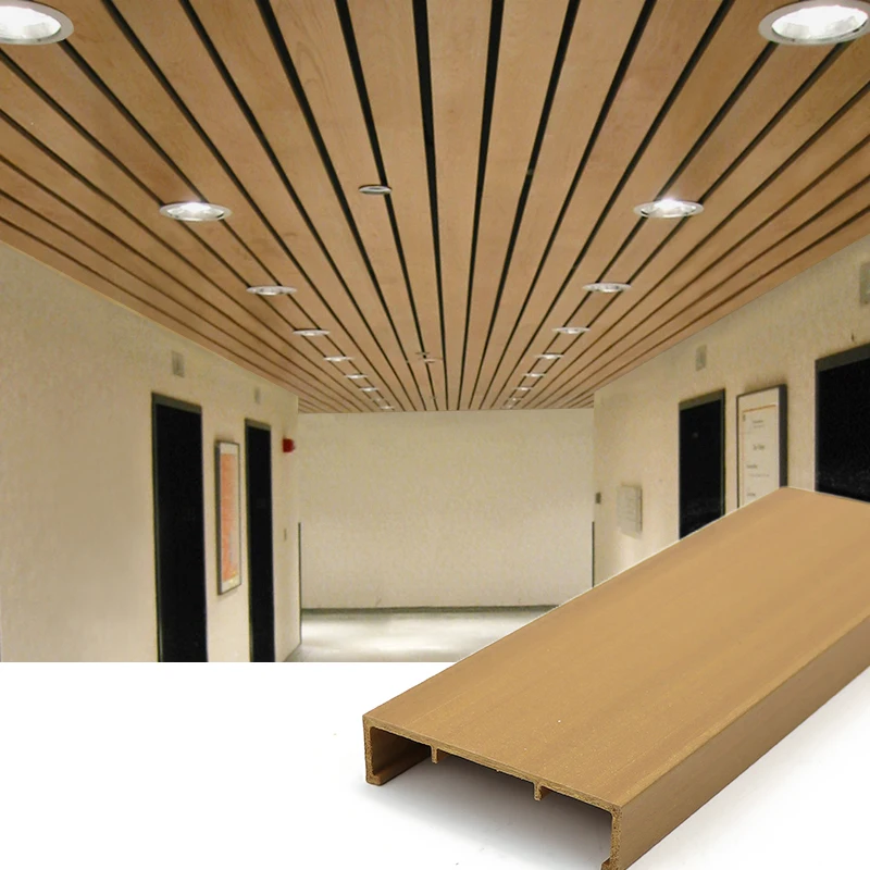 Plastic Composite Ceiling Decorative Roof Ceiling WPC  Modern Waterproof False Ceiling Wall Panel