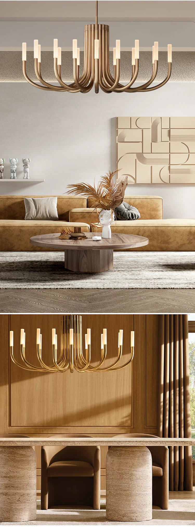 Luxury Modern Round Chandelier New Product Living Room Vintage Kitchen Small Customized LED Custom Ceiling Lamp Long 1800 100