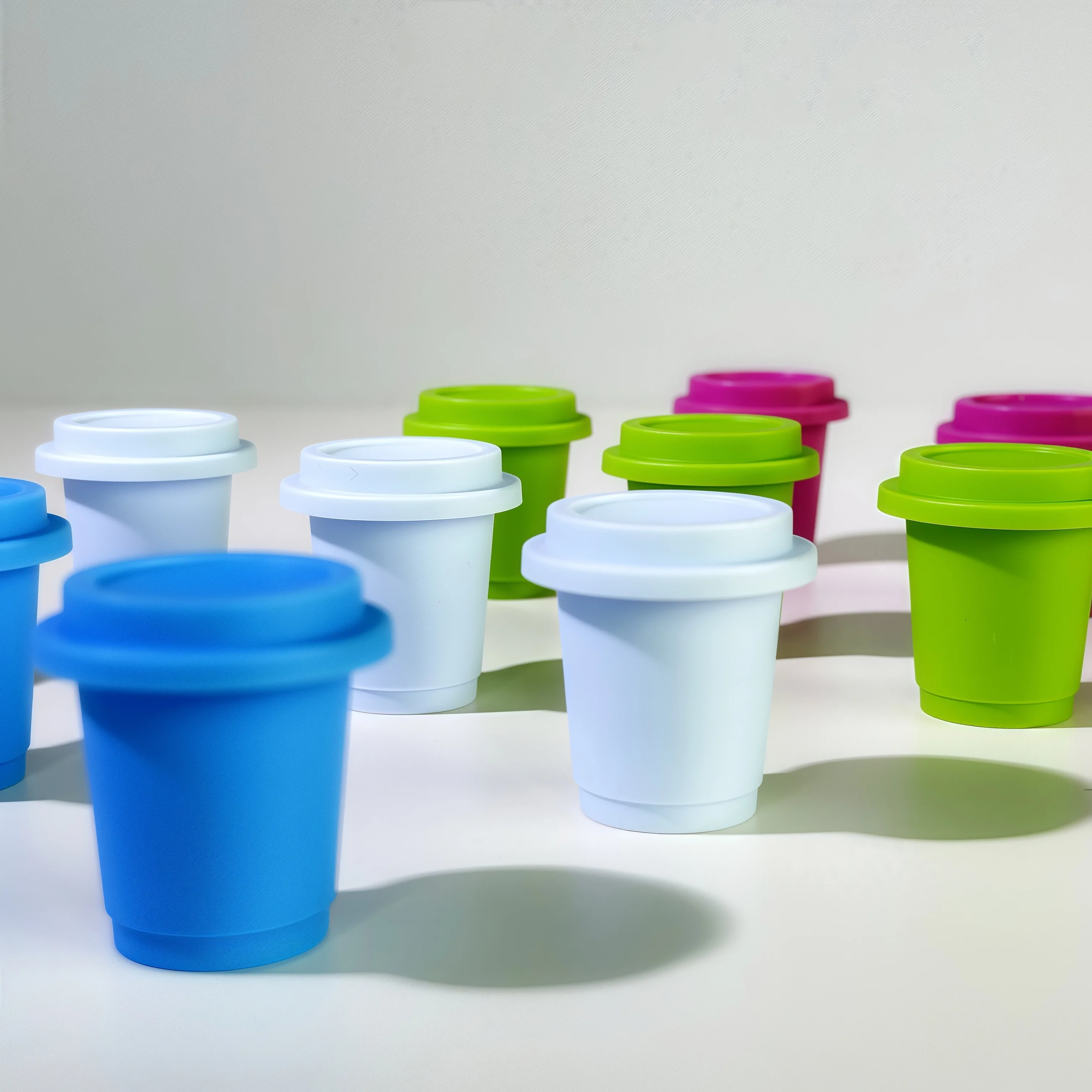 Portable 8ml Disposable Plastic PP Cups with Food Grade Foil Lid for Coffee Powder and Instant Beverages