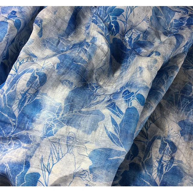 garment digital printed linen fabric