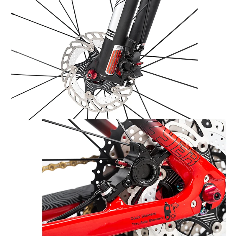 BUCKLOS Mountain Bike Hydraulic Disc Brake Set – Front & Rear, 160mm Rotors, Aluminum