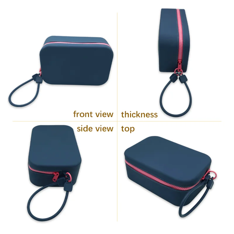 Large Capacity Custom Logo Waterproof Eco-Friendly Home Decor Cosmetic Case Silicone Zipper Portable Makeup Storage Bag supplier