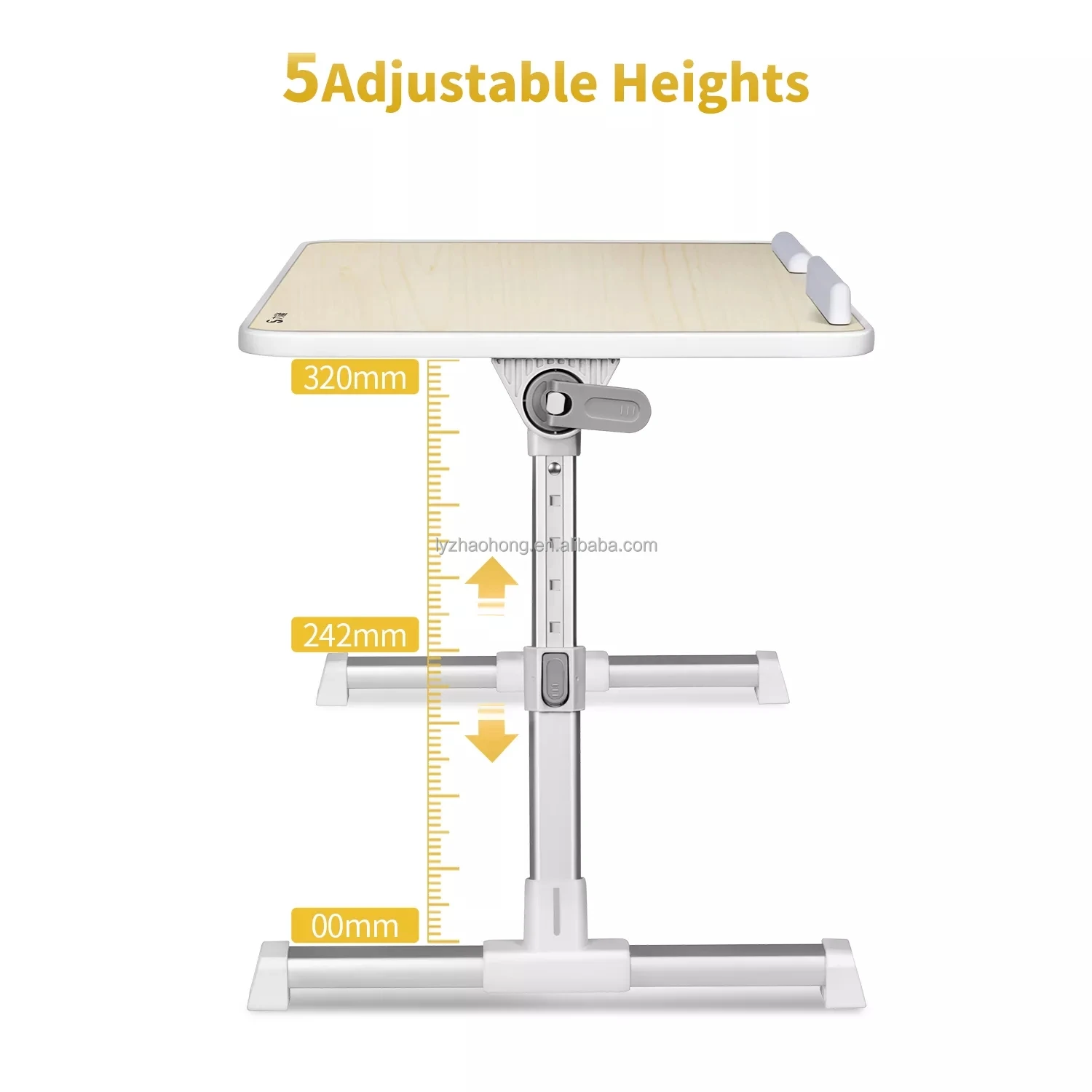 60X40CM Aluminum Alloy Folding Computer Desk Stand Bed Folding Computer Desk Adjustable Height Folding Computer Desk