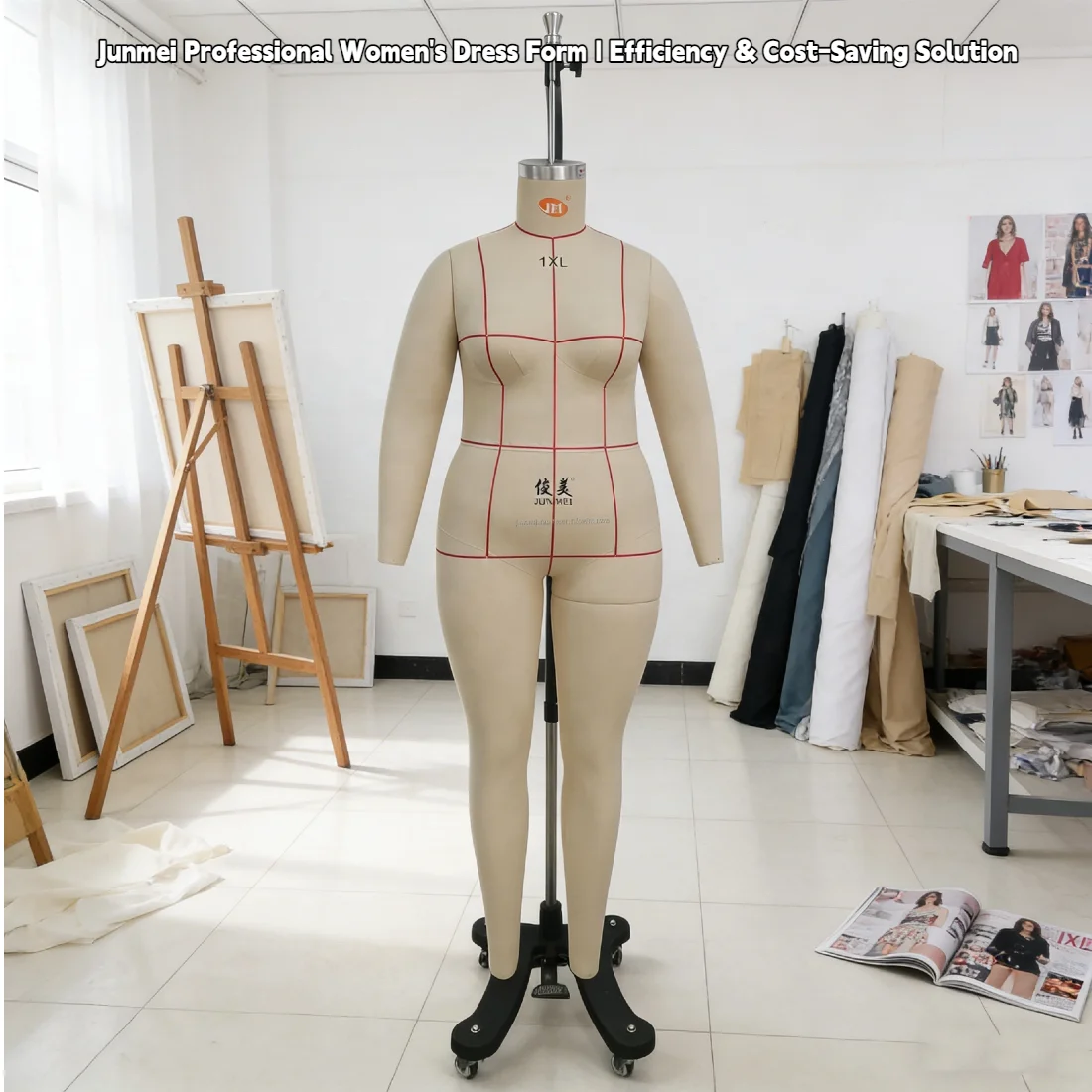 Luxury Plus Size Women's Full Body Torso Dress Form Mannequin JUNMEI Adjustable Height 1XL Fiberglass Headless Standing Pose Luxury Plus Size Women's Full Body Torso Dress Form Mannequin JUNMEI Adjustable Height 1XL Fiberglass Headless Standing Pose