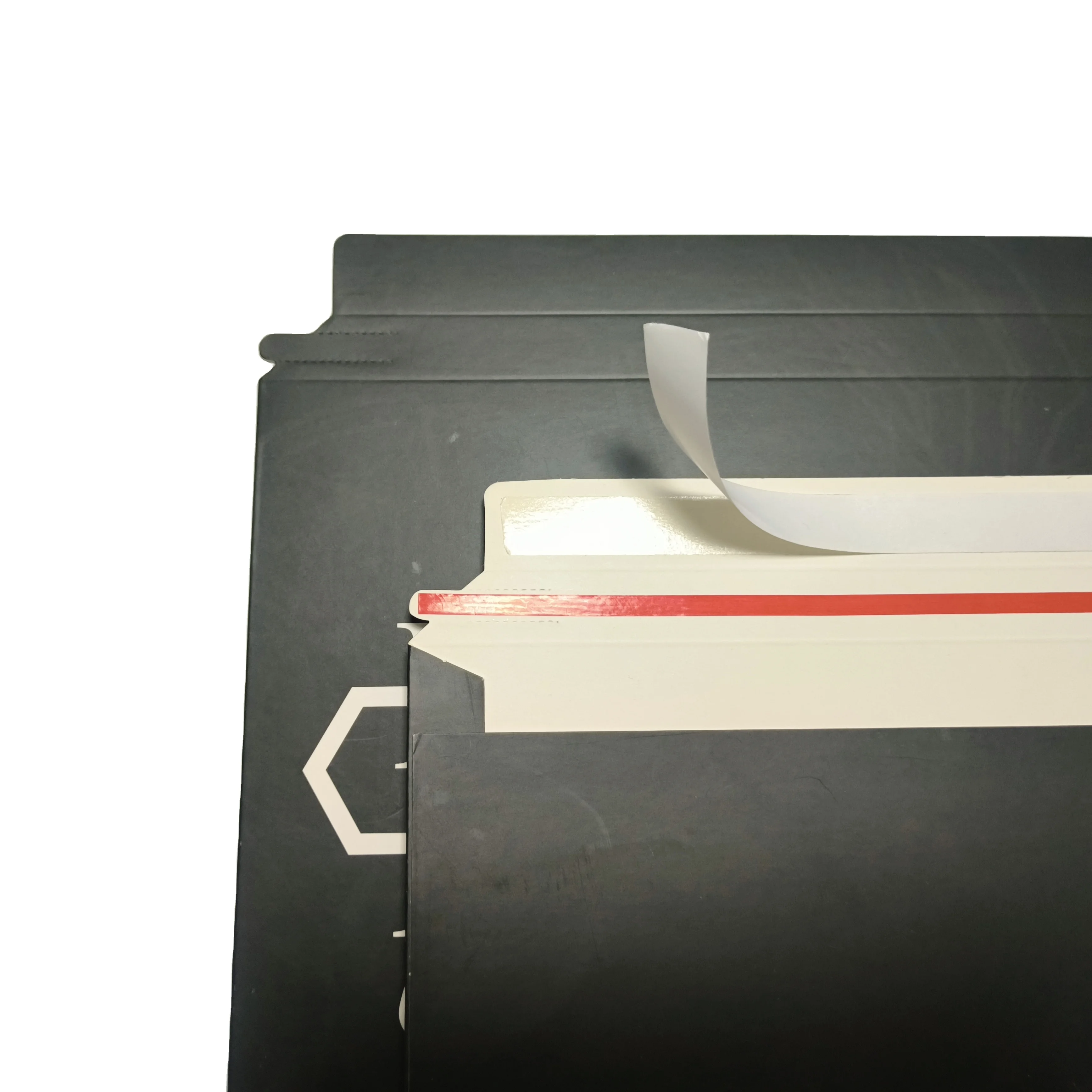 Eco-Friendly Biodegradable Waterproof Cardboard Mailing Packaging Envelopes Custom Logo Print Rigid Self Seal Black Thick
