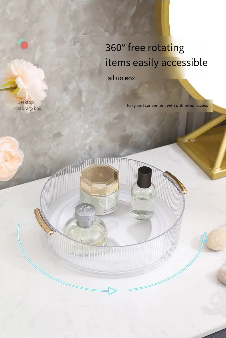 360-degree rotating makeup storage box Dresser desktop skin care shelf Kitchen seasoning non-slip finishing manufacture