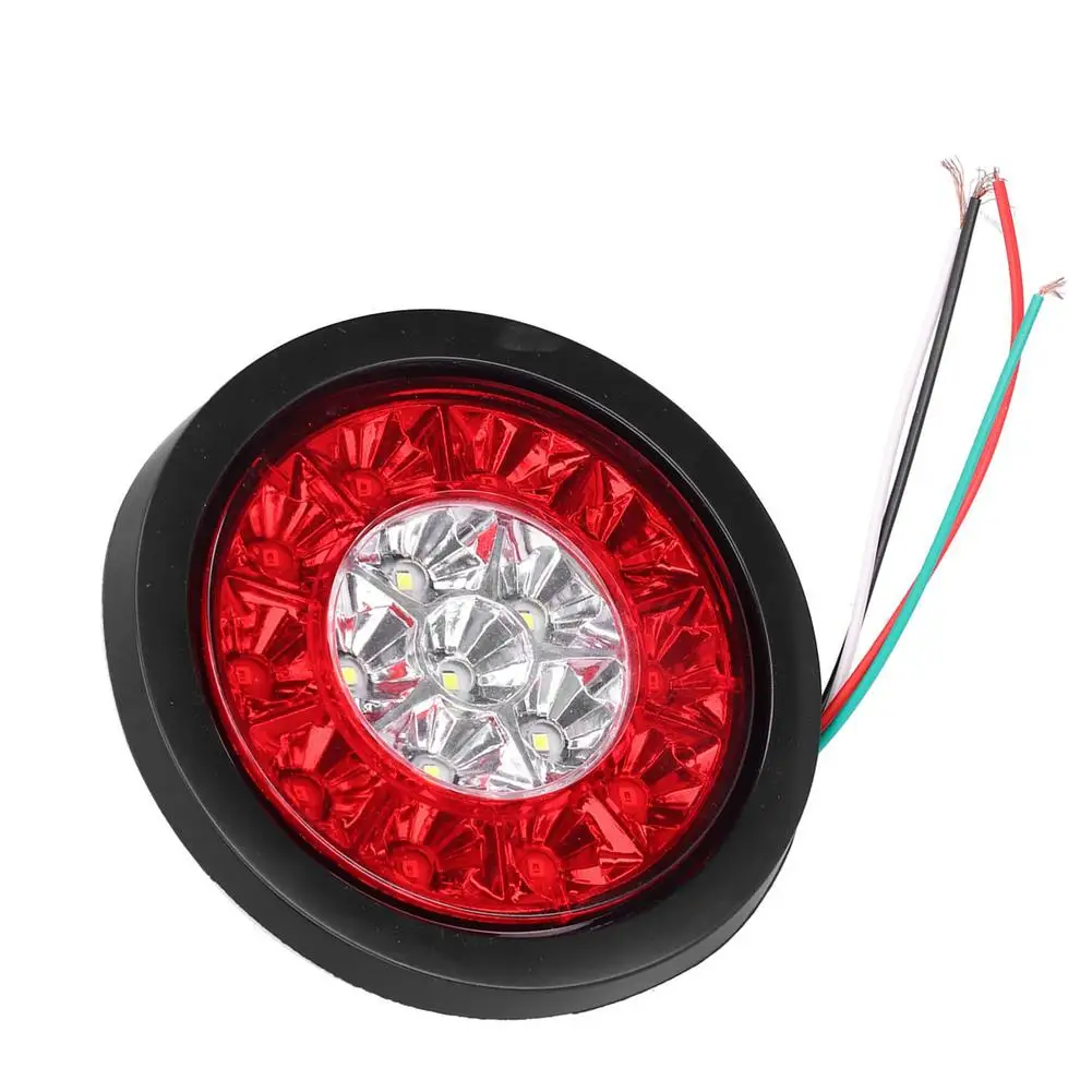 thumbnail interactive-video image 1 of 2x 4 Inch LED Red Work Light - Multi-Voltage 12V/24V For Truck Trailer Reverse, Fog, Off-Road 1 of 2