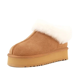 2026 Women's Genuine Leather Sheepskin Soft Comfortable Casual Anti Slip Thick Sole Warm Winter Snow Boots