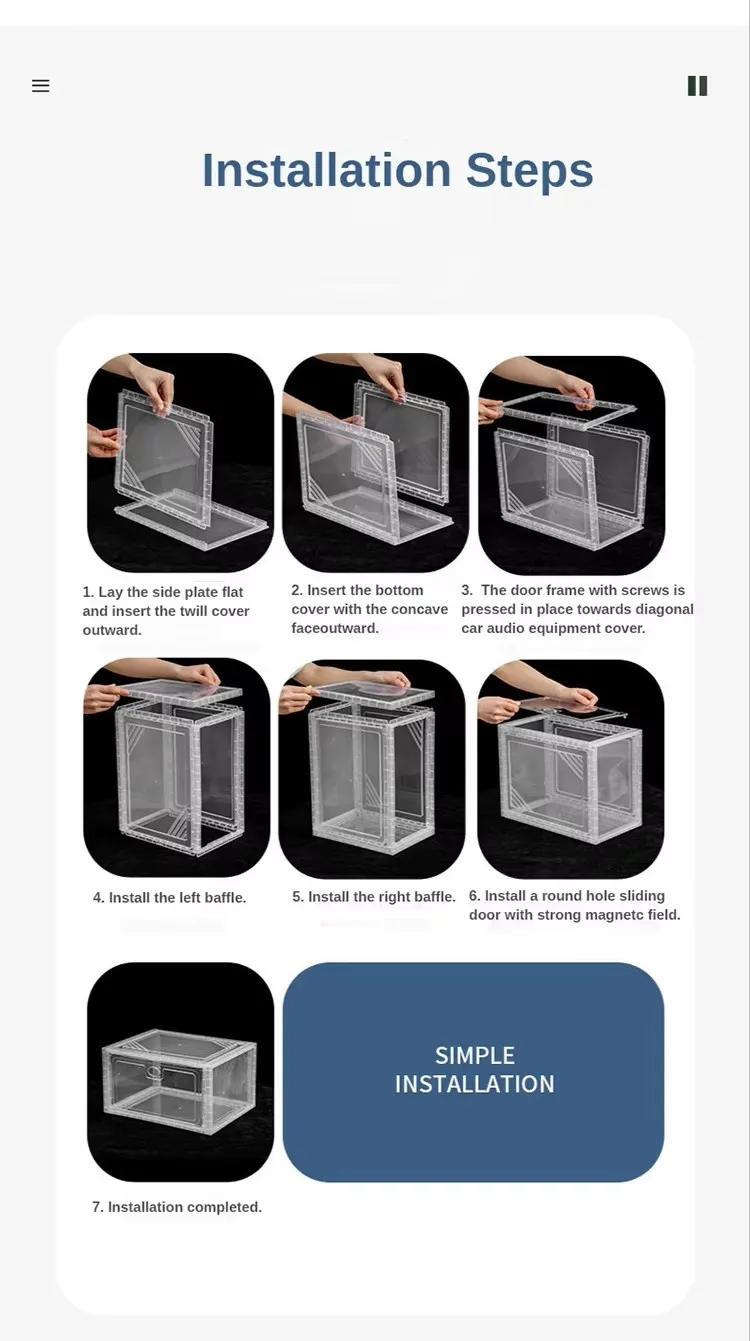 Factory Direct Transparent Stackable Shoe Storage Box Foldable Plastic Sneaker Crates with Drop Front Door for Shoe Organization details