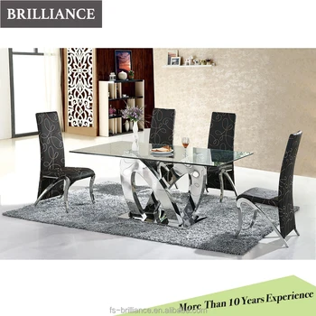 Dining room Furniture glass dining table set with cheap price 4chairs