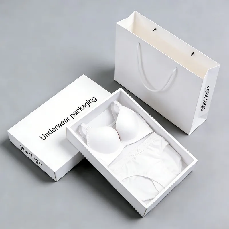 Blwch Pacio Lingerie o Gerdynllyfr wedi'i Addasu: Blwch Brasau Papur a Blwch Pacio Setiau Lingerie â Phlantio Papur