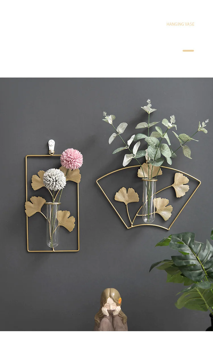 Hydroponic Vase Wall Hanging Creative Restaurant Wall Decoration