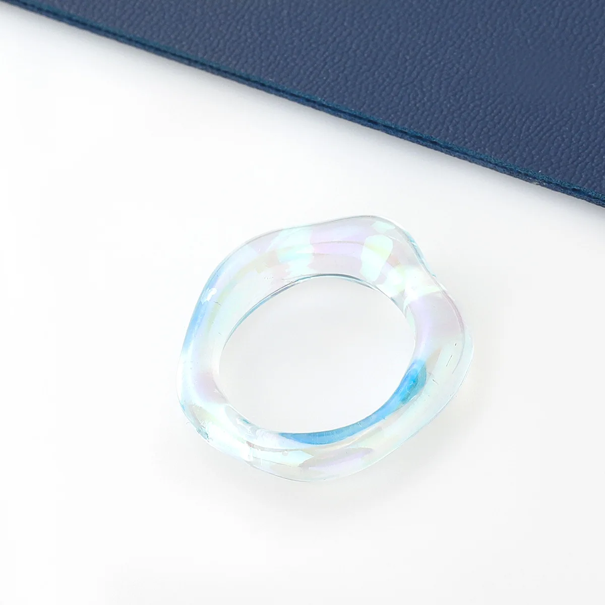 Summer Cute Colorful Multi Color Acrylic Resin Ring Girls Women's Fashion Plastic Ring Jewelry
