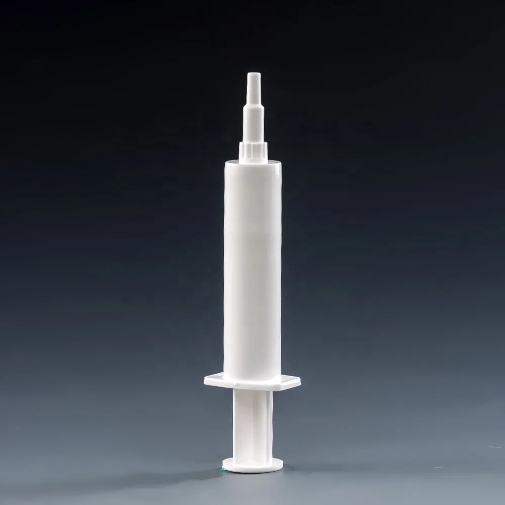 Free Sample White Empty Plastic Fish Wound Inflammation Medicine Packaging 10ml Irrigation Opaque Syringe With Breakable Tip Cap
