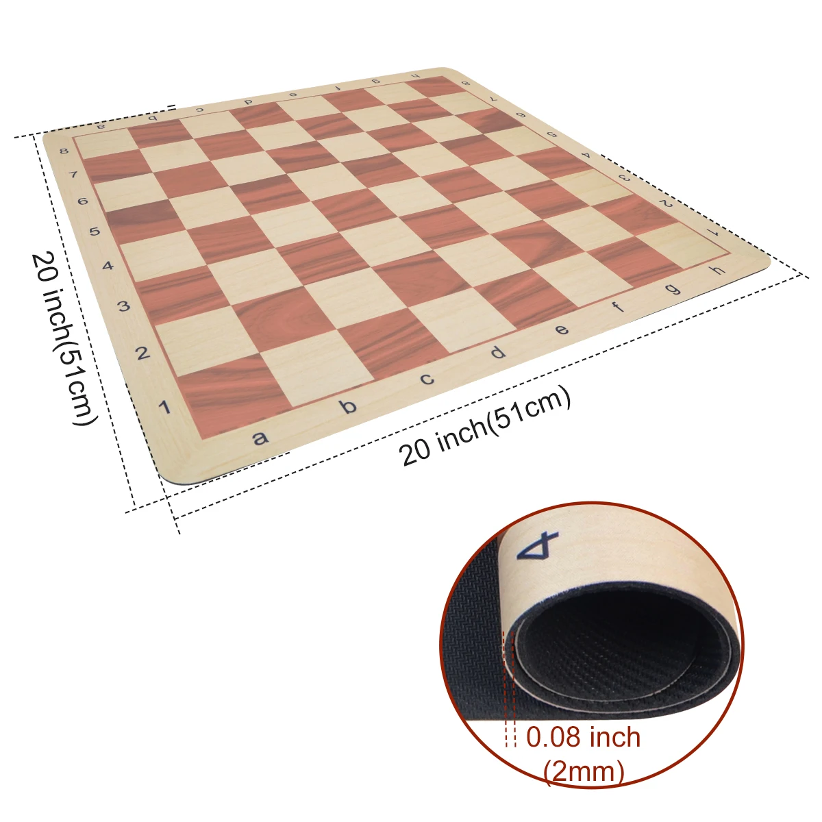 Wg-qp56 Tournament Standard Rubber Mousepad Chess Board For Chess Board ...