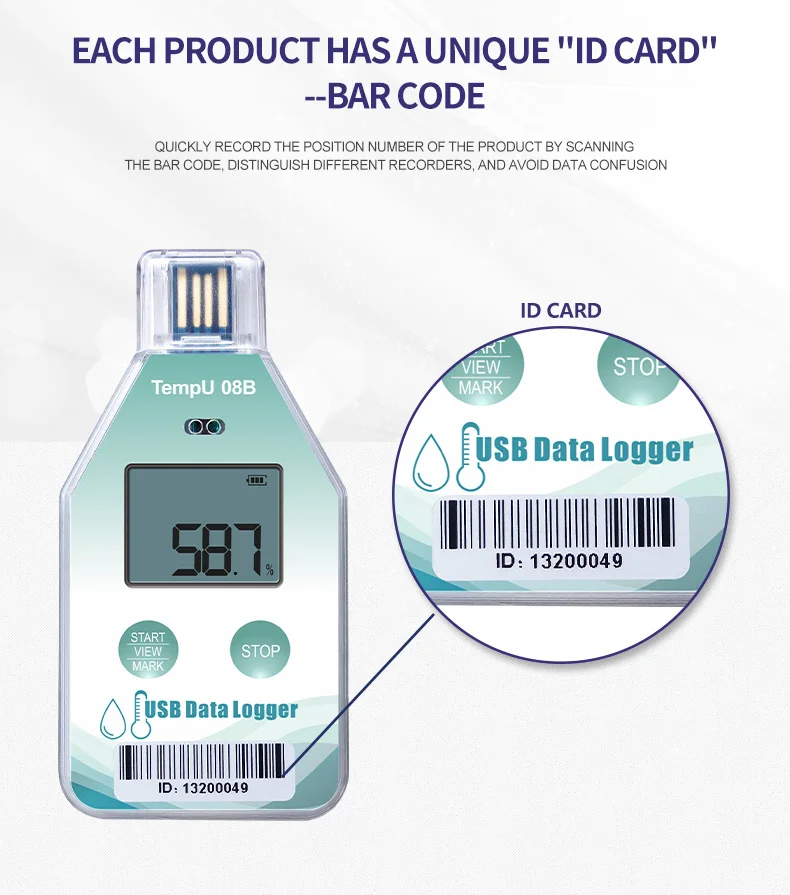 One Time Digital Temperature Humidity USB Data Logger for Truck Shipping