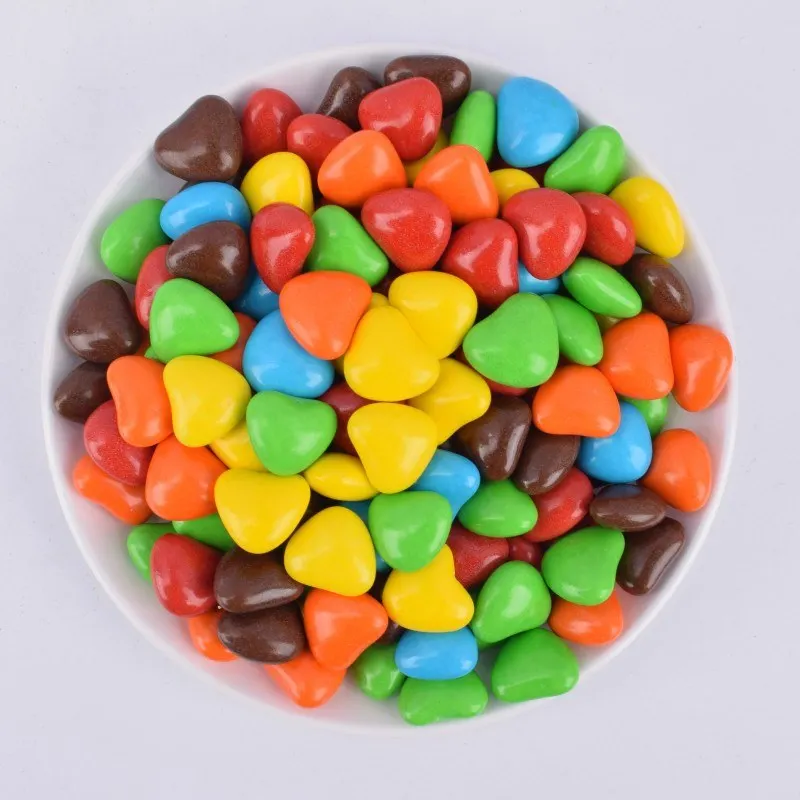 Crispy Multicolor Sugar Coated Chocolate Beans and Sweet Chocolate
