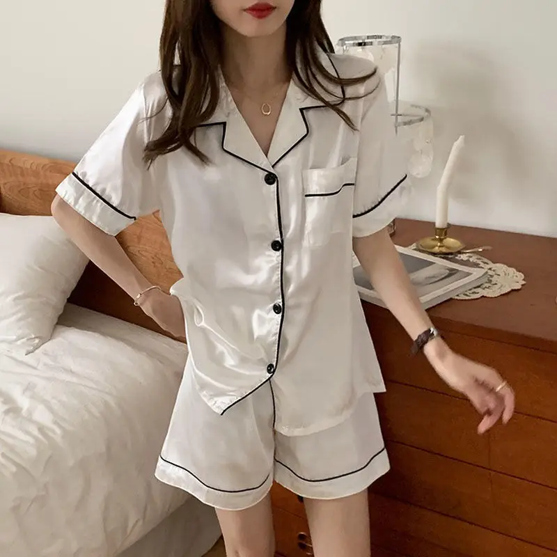 Silk Home Suits Korean Pajamas Women 