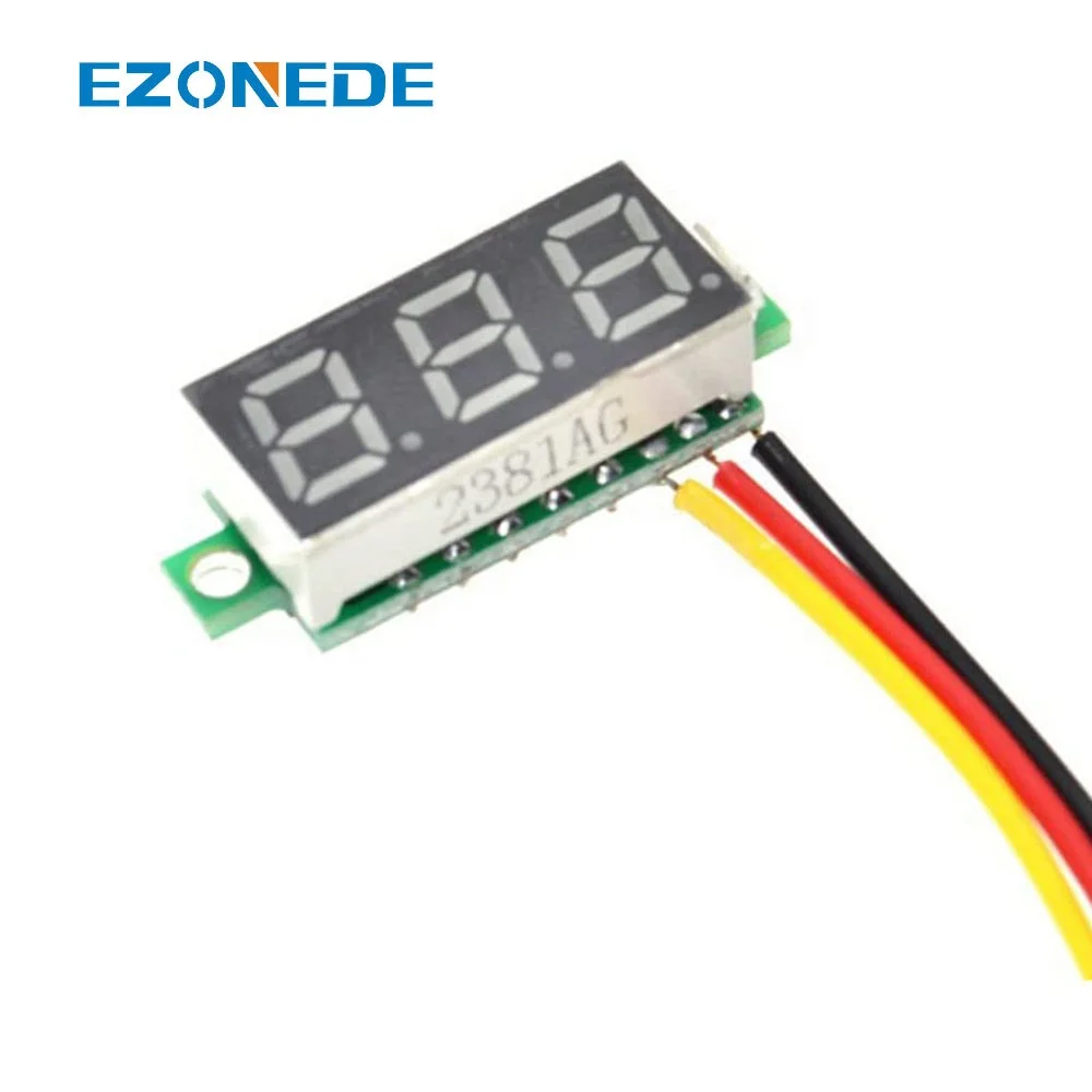 10 Voltmetri Digitali Mini Da 0,28 Pollici - Display LED Rosso A 3 Cifre, 2 Fili, Per Pannelli E Progetti Elettronici