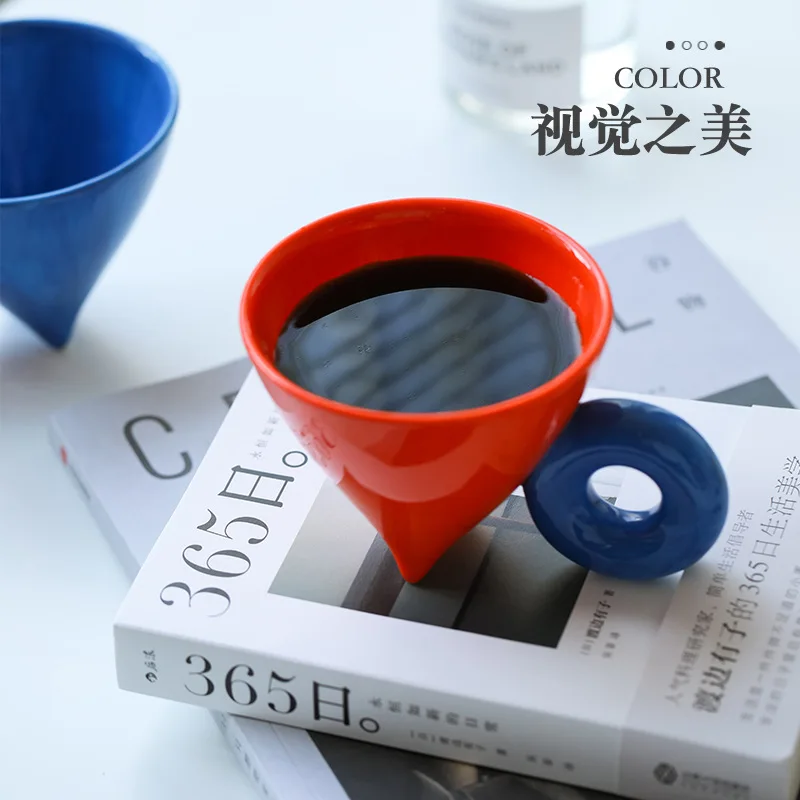 Designer Color Contrast Mug Creative Fulcrum Big Ear Coffee Mug