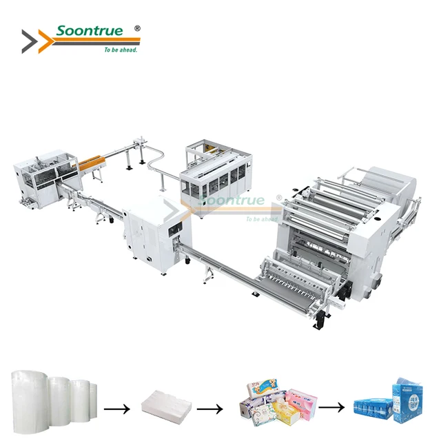 Soontrue  facial tissue paper packing production line machinery tissue paper soft pack machine
