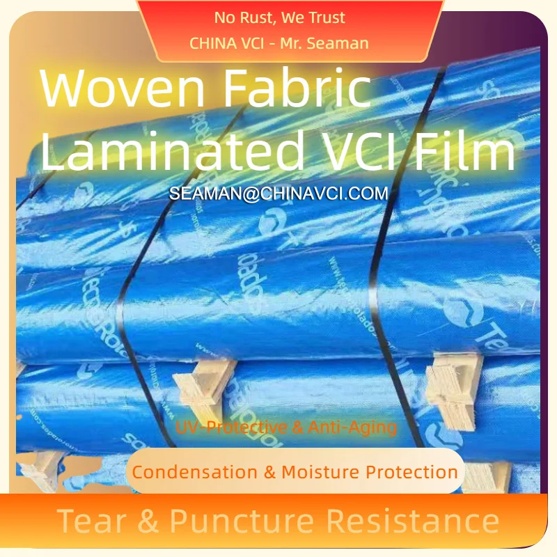 Anti Rafia Woven Fabric Raffia Laminated Anti-Corrosion VCI Film One Side Double ...