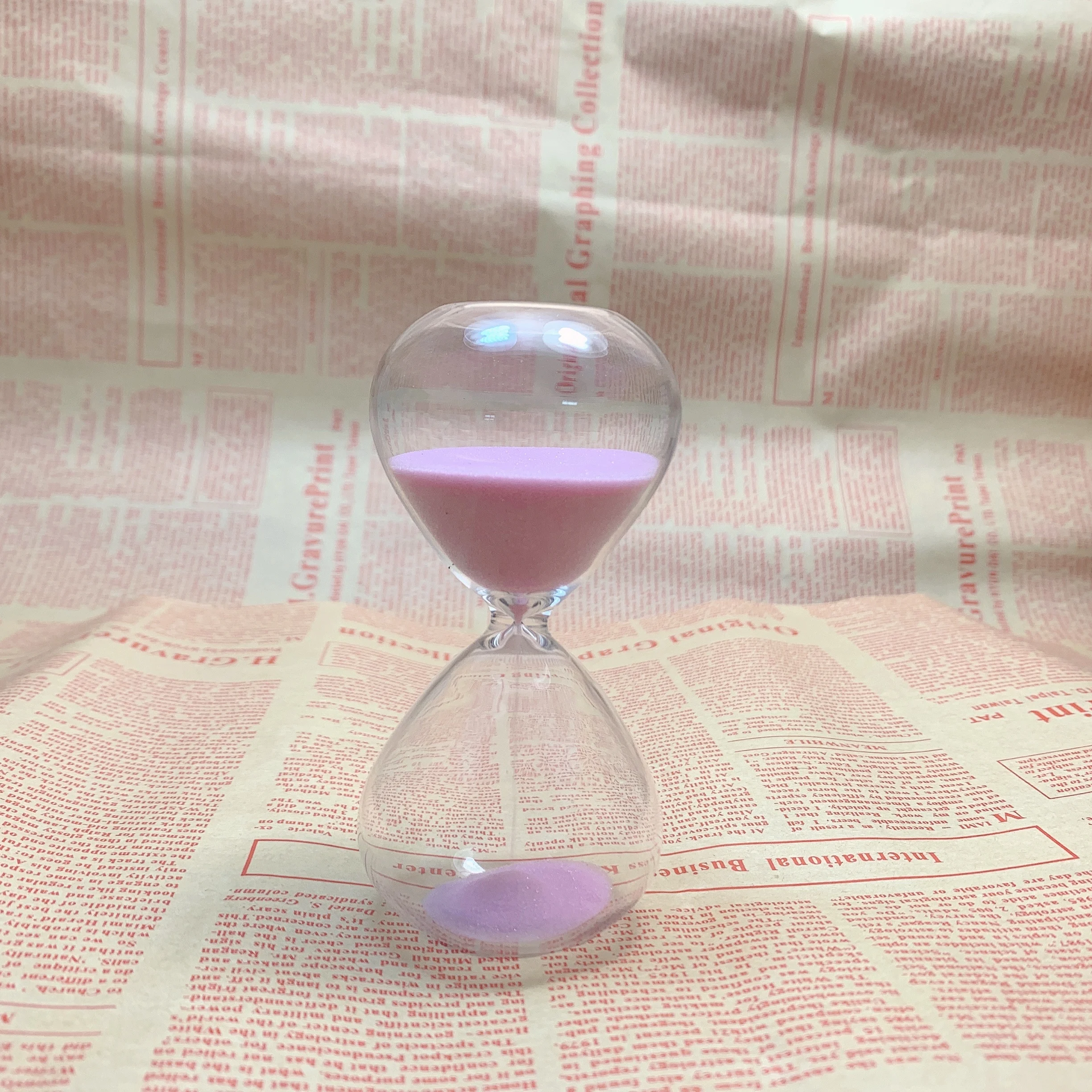 Mini Sprayed Color Glass Hour Glass 2 Min Transparent Glass Sand Timer With Customized Logo