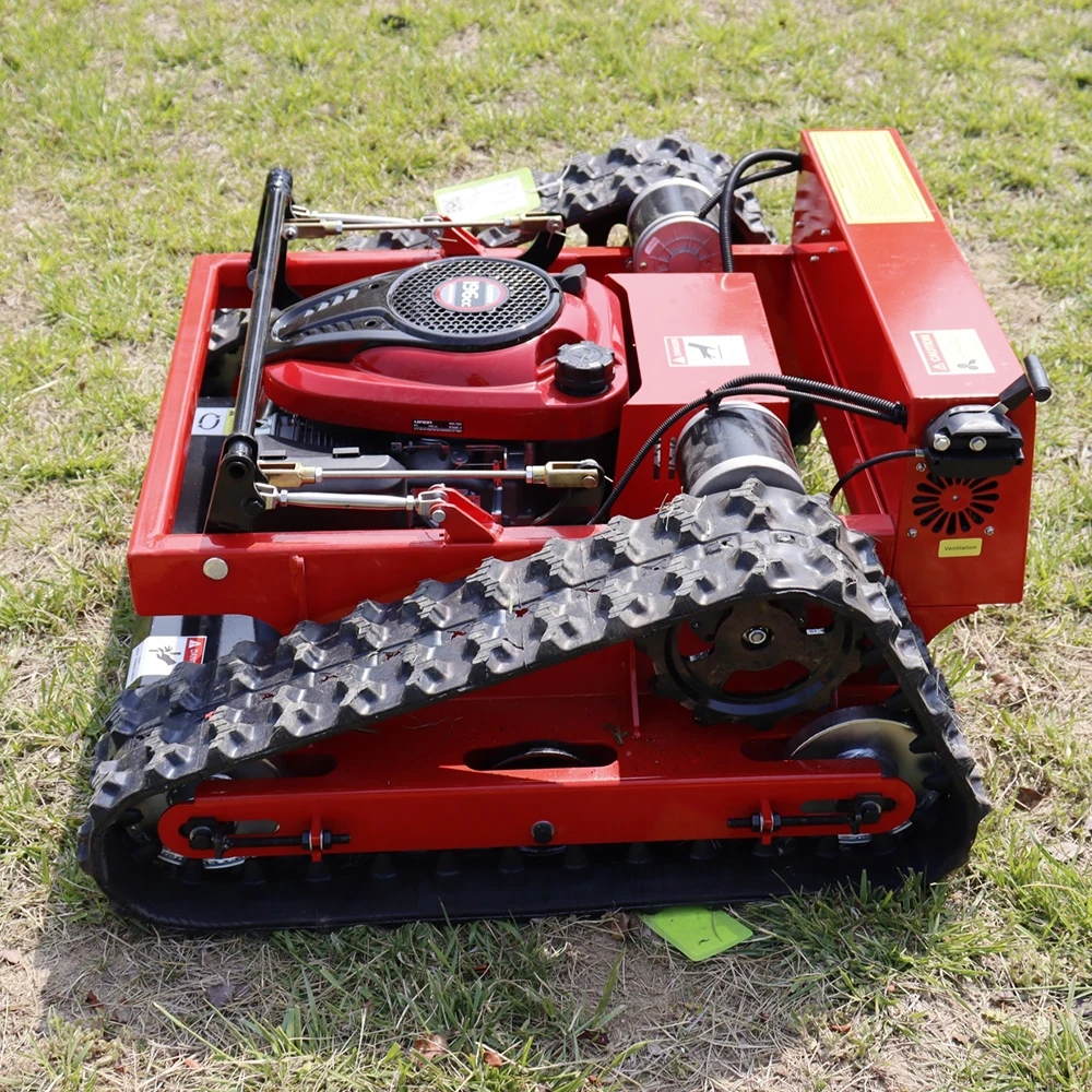 Rubber Crawler Robot Gasoline Self Propelled Garden Remote Control Lawn Mower  HT550