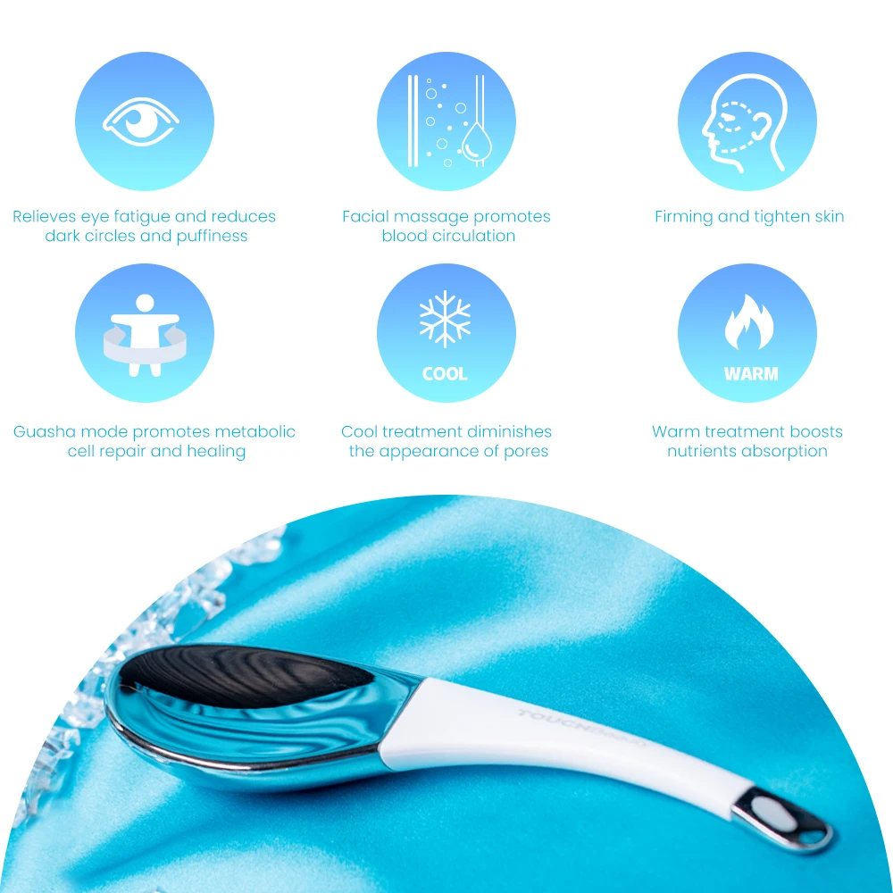 TOUCHBeauty Newest Hot and Cool Cryo Facial Globes Massager Body Spatula Tool Eye Massager