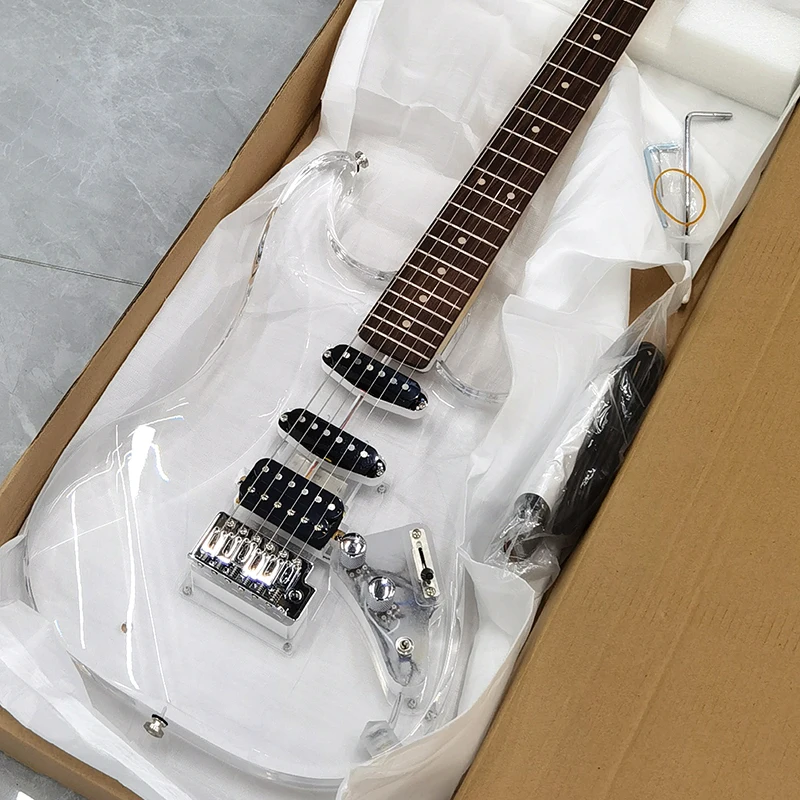 エレキギター 透明 アクリルボディ Acrylic Electric Guitar Transparent Clear Body ST Style 6 String