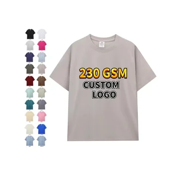 custom t shirt Plus size blank plain t-shirt sport  short sleeve for Men 230GSM 100% Cotton O-Neck Manga corta en blanco