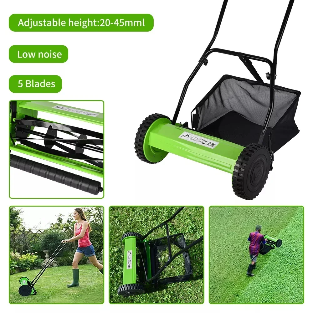 Vertak Green Manual Grass Cutter Mower Professional Hand Push Grass