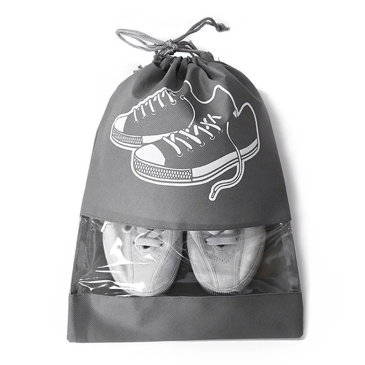 Home Clear Dust Proof Waterproof Storage Bag Shoes Organizer for Travel Transparent Drawstring Shoes Packaging Bags