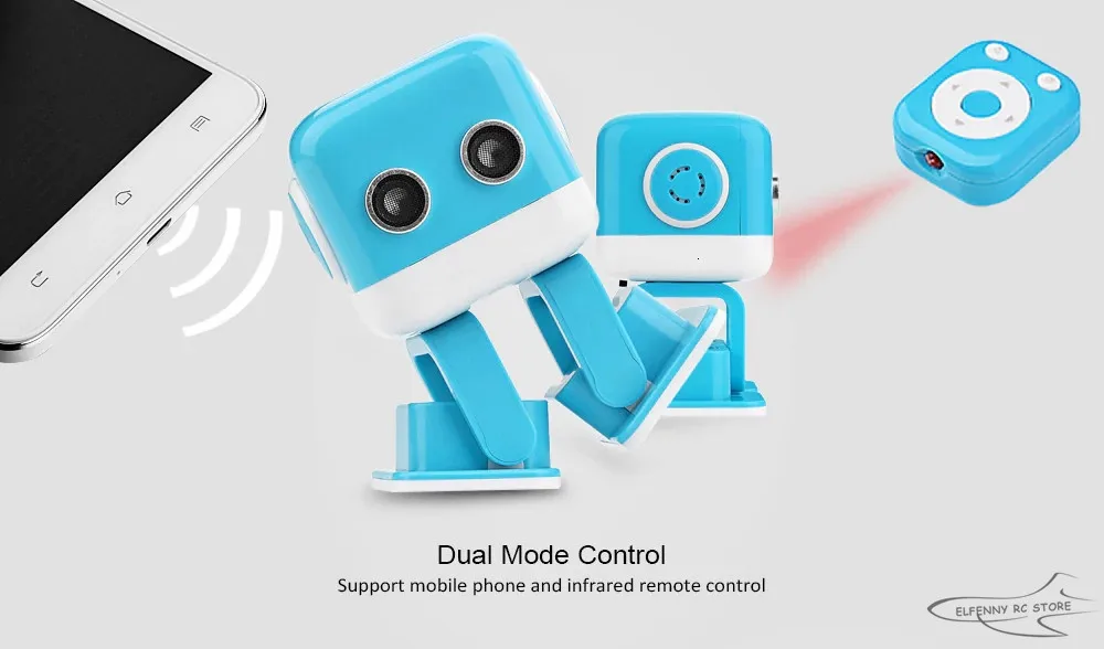 Funny WLTOYS Cubee RC Robot Toy Smart BT Speaker Intelligent Musical Dancing Machine LED Face Desk Kids Gift Gesture Interactive