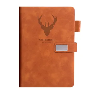 Premium Business Notebook High-End PU Leather Eco-Friendly Deer Head Buckle Pen Loop Hardcover for School Office Meetings Gifts
