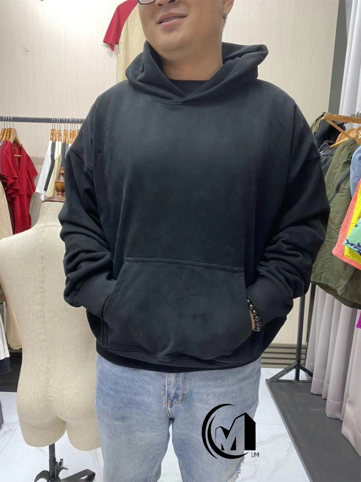Boxy Fit Men's French Terry Pullover Hoodie - 580gsm Cotton