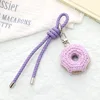 Purple Crochet doughnut keychain