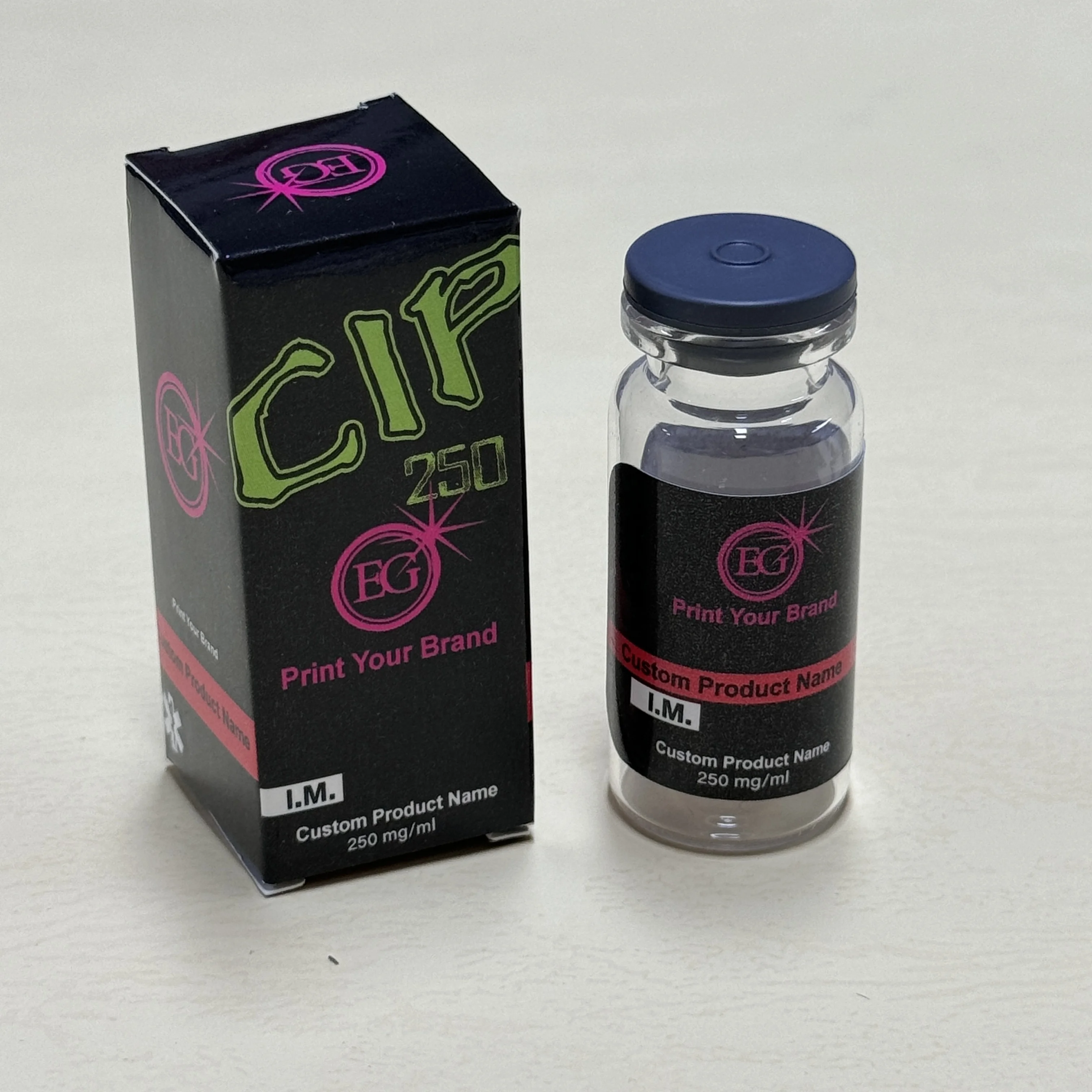 Custom Printing Bacwater 10mL Vial Testocyp Label and Box Injecta Bletest C  250mg Hologram Box with Label
