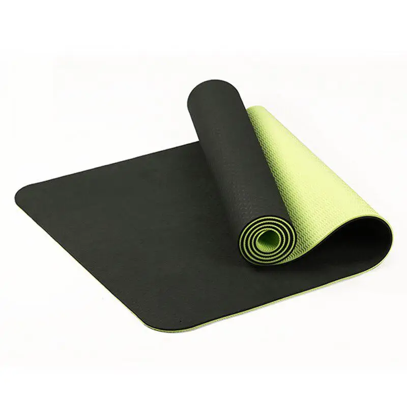 Dropshipping Tpe Yoga Matt De Yoga Sport Gym Yogamatt Anti Slip 6mm Custom Logo UV Print Eco Friendly Double Layer Tpe Yoga Mat